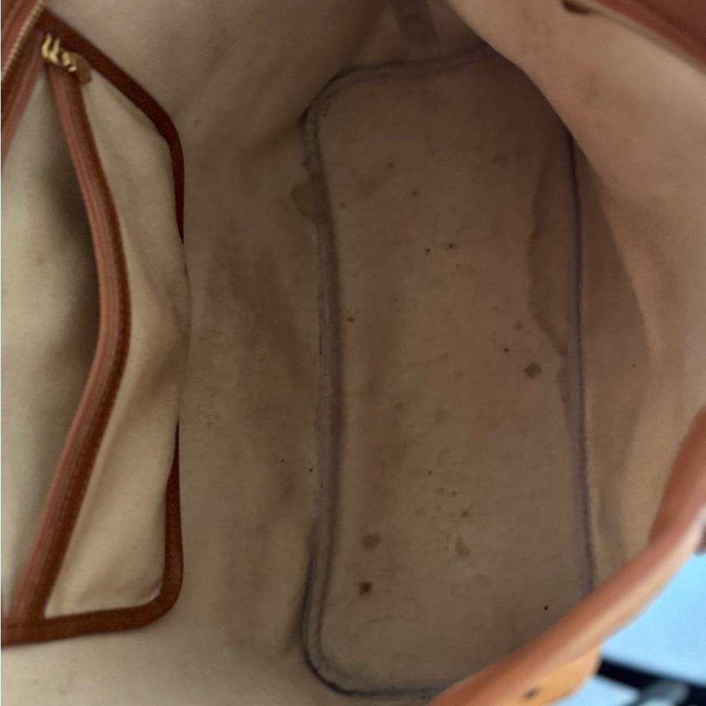 MCM Tan Shoulder Bag with Blue Stripe - Picture 6 of 8